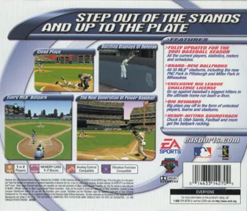 Triple Play Baseball (US) box cover back